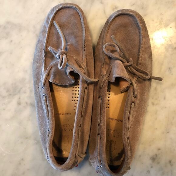 Brunello Cucinelli Gray Suede Driving Moc Loafer 8